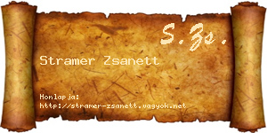 Stramer Zsanett névjegykártya